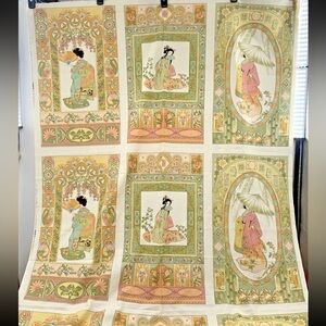 Michael Miller Nouvelle Panels 12 total Japanese Geisha Vignettes 94"x44"
